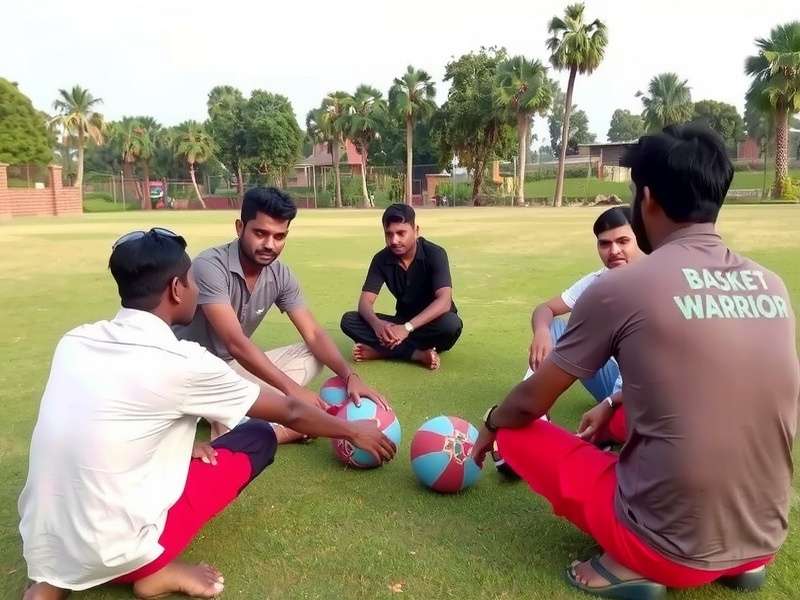 Basket Cricket Warrior offline meetup in Bangalore with players sitting on grass and playing