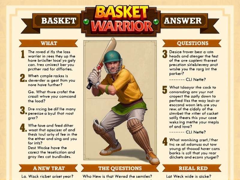 Basket Cricket Warrior FAQ section illustration with common questions and answers
